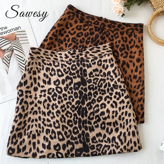 Womens Leopard Mini Skirt - FSHN LTD 14639486