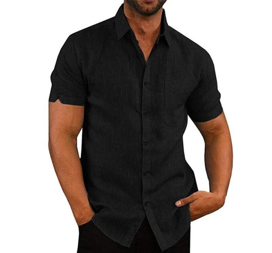 Short Sleeve Shirt Men Lapel - FSHN LTD 14639486