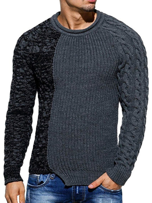 Spliced Raglan Sleeve Pullover Sweater - FSHN LTD 14639486