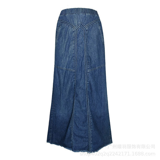 Solid High Waist Women's Long Skirt - FSHN LTD 14639486