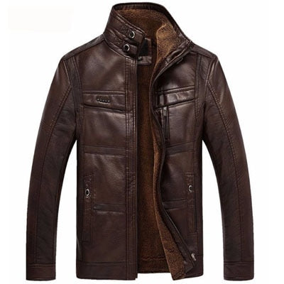 High Quality PU Outerwear Men Business Winter Faux Fur Male Jacket - FSHN LTD 14639486