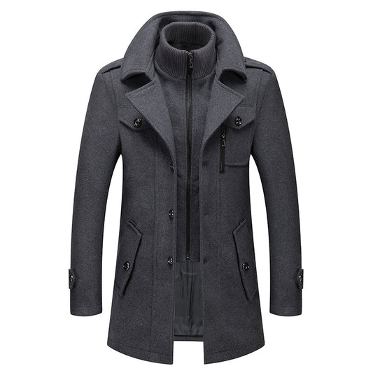 men's fashion double-collar coat - FSHN LTD 14639486