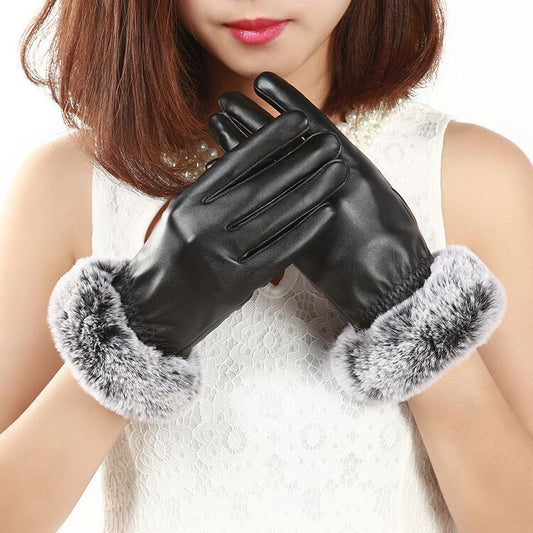 Ladies Plus Velvet Thick Warmth Touch Screen Gloves - FSHN LTD 14639486